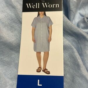 Well Worn | Shirts | Well Worn Womens Linen Blend Casual Pockets Dress Tan  | Poshmark